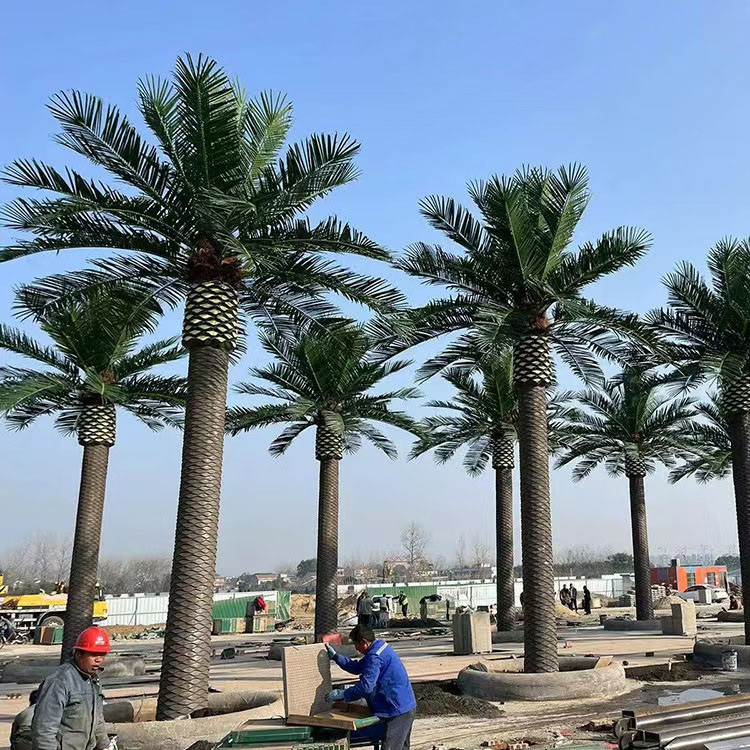 Large artificial date palm trees